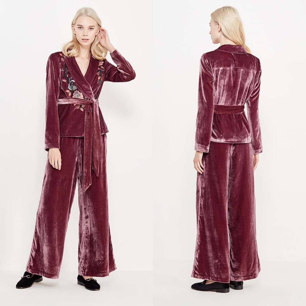 NEW Free People Perfect Illusion Velvet Suit Set